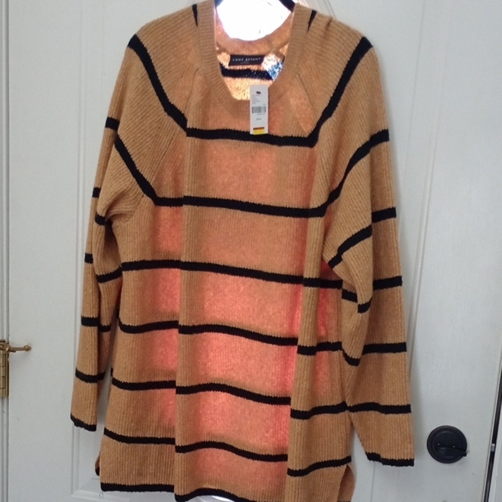 NWT Lane Bryant Tan And Black Sweater Plus 22/24